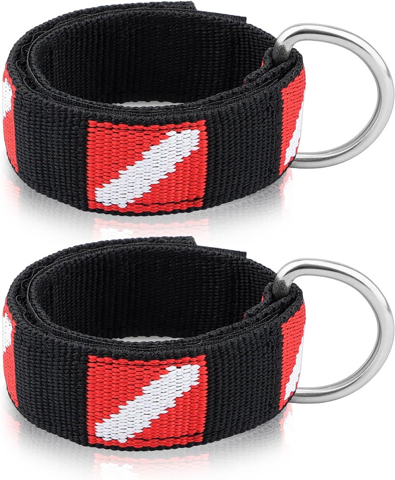 Dawitrly Wrist Strap, Adjustable Wristband with Stainless Steel D Ring, Suitable for Dive Lights, Flashlights, Cameras, Compass, Dive Slates, for Divers and Snorkelers (2 Pack) - Image 1